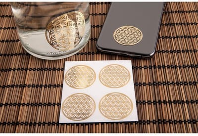 Levensbloem metalen sticker 3,5 cm