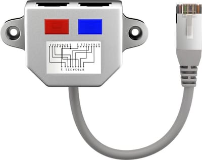 ISDN splitter - 1x RJ45 (m) - 2x RJ45 (v) - versie 3 - 0,15 meter