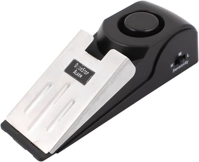 Deurstopper Alarm - Indringer Alert - Veilige Toegang - 120 DB Sirene - 13x4.5x3.6cm - Zwart Zilver