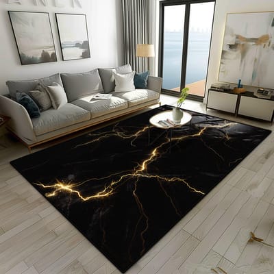 Tapis de salon style marbre moderne Décoration de luxe Chambre à coucher Chevet Tapis moelleux doux Facile à nettoyer Tables de canapé Tapis antidérapant 160*230cm