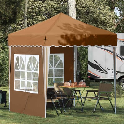 vidaXL - Pop-up - Feesttent - 195 - x - 195 - x - 245 - cm - Beige - Oxford - Stof