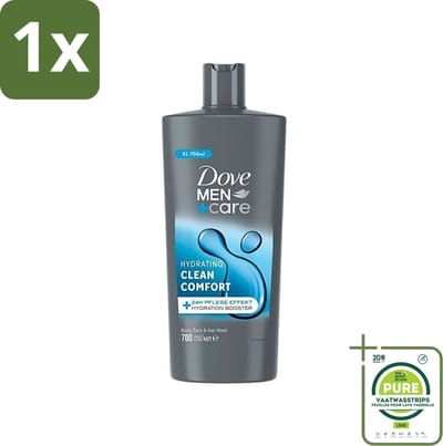 1 x Dove Men+Care - Clean Comfort - 3-in-1 Douchegel - Hydraterend- 700 ml - Douchegel - Mannen - Verzorging - 3-in-1 - Hydraterend