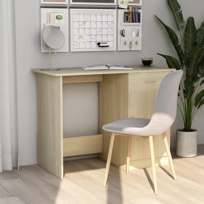 vidaXL - Bureau - 100x50x76 - cm - bewerkt - hout - sonoma - eikenkleurig