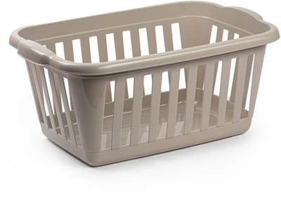 Plasticforte Wasmand - beige - kunststof - 40 liter - 60 x 40 x 26 cm - manden voor wasgoed - huishouden- opbergmand