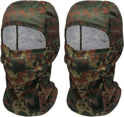 2-Pack Camouflage Balaclava Volledige Gezichtsmasker voor Mannen - Ademend, Lichtgewicht en Elastisch Hoofdkap voor Sport, Jagen, Fietsen en Buitenactiviteiten
