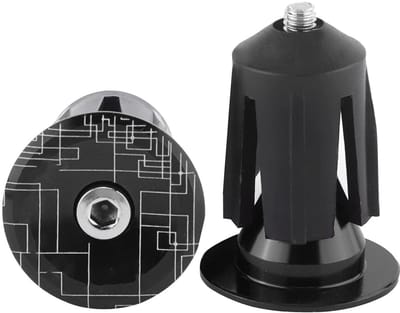 Stuureindpluggen Fiets - Stuurdoppen Set - Fiets Beschermen - Lichtgewicht Aluminium - 15.9-21.4 Mm - Zwart
