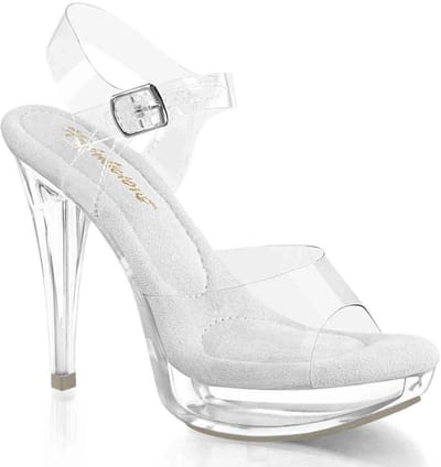 Fabulicious - COCKTAIL508 Sandaal met enkelband - US 5 - 35 Shoes - Wit/Transparant