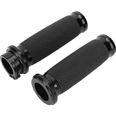 1 paire de poignées de guidon universelles pour moto de 25 mm, en aluminium et caoutchouc, antidérapantes(Noir) noir