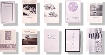10 Cards & Crafts Condoleance kaarten - Gecondoleerd / met Oprechte Deelneming / Sterkte - 16x11cm