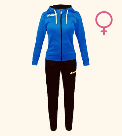 Joggingpak/Relaxpak Zeus Tuta Sophia, maat XL*, Royal Blauw/Zwart/Groen Fluo