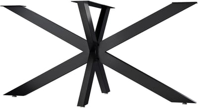 CLP Hardwick Tafelpoten - metaal - doe-het-zelf - hoogte van 71 cm - Stervormig tafelframe - gepoedercoat - industrieel zwart