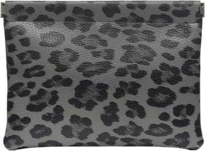 5.5x7 inch Mini Leopard Print Leather Makeup Bag, Small Waterproof Snap Closure Organizer Pouches, Portable No Zipper - ShopVlot
