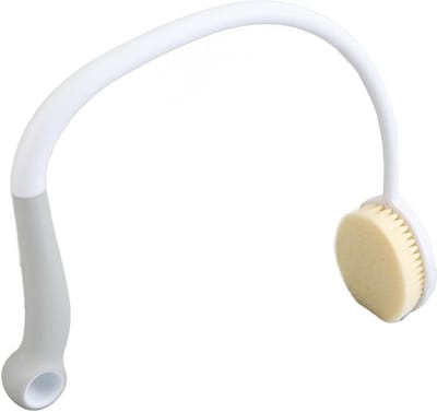 Badborstel met U-vormig gebogen handvat en scrubber voor rugmassage en bodyscrub - ideaal voor ouderen en gehandicapten