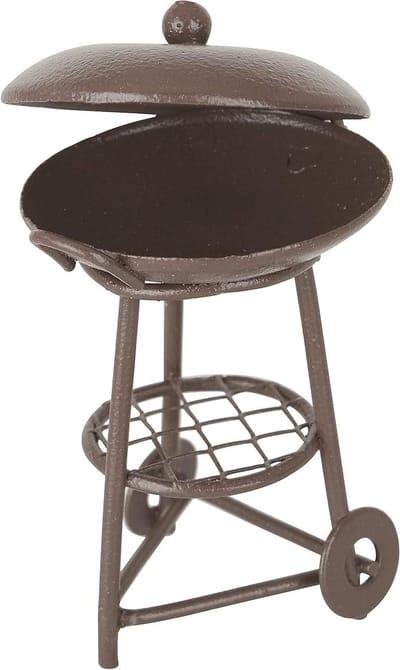 Miniatuur grill - Poppenhuis decoratie - Mini tuin - Metalen model - 4 x 55 cm - Zwart