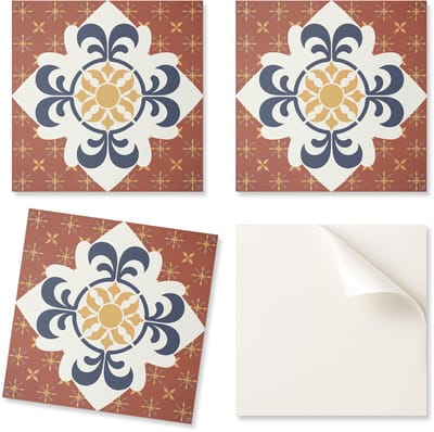 Kant-en-klare set bedrukte vinyltegels met bloemenpatroon, 20x20x20 cm