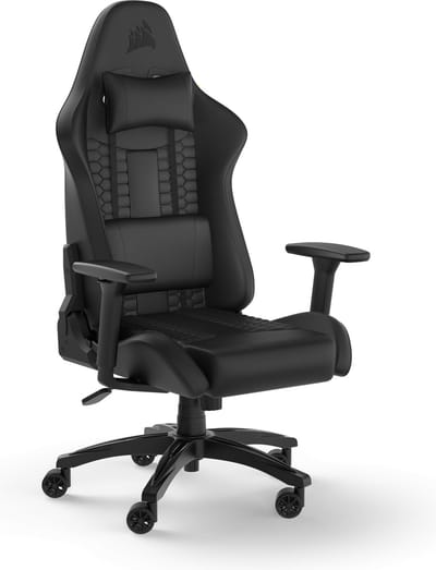 Corsair TC100 Relaxed Gaming stoel - Zwart - Pluche kunstleer - Tot 120 kg