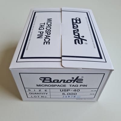 Banok textielpins/riddersporen 40mm standaard PP - per doosje van 5000 stuks - USP 40