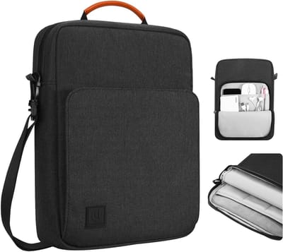 Tablet tas voor 9-11 inch met schouderband, geschikt voor iPad Pro, Galaxy Tab en meer, zwart/grijs