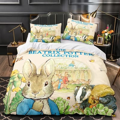 Beddengoedsets Peter Konijn Wereld Australië /Europa/VS Volledig Queen King Size Dekbedovertrek Kussenslopen Cadeau AU Single(140x210cm)
