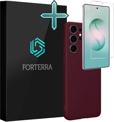 Hoesje Met Screenprotector - Geschikt voor Samsung Galaxy S26 Ultra - Sterk & Shockproof - Telefoon Hoes - Back Cover - Siliconen Case - Aubergine