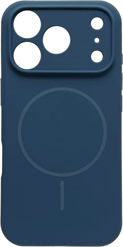 Casemania Hoesje Geschikt voor Apple iPhone 17 Pro - Donker Blauw - Zachte Liquid Siliconen Magnetisch Back Cover Case - Geschikt voor MagSafe - Telefoonhoesje met Camera Bescherming