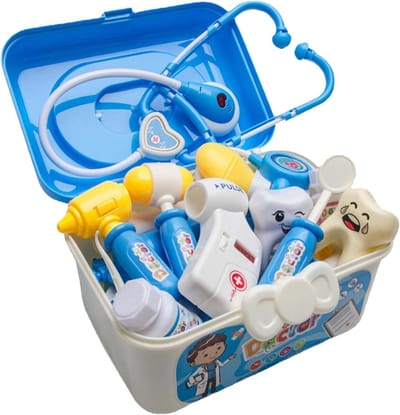 Kinder Dokterskoffer - Medische Speelset - Leren en Spelen - Veilig Duurzaam Materiaal - 24 x 17 x 19 cm