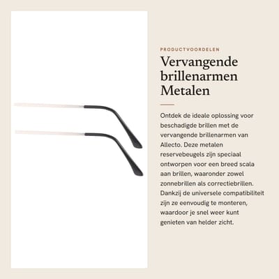 Dailygoods- Brillenarmen Universele Reservebeugel - Metalen Vervangingen - Slijtvast/Schokbestendig - Ergonomisch Draagcomfort - Flexibel Gebruik - Brilbeugels