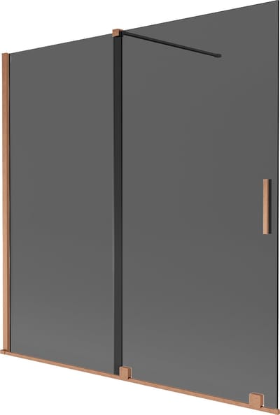Mexen Velar badwand 2-delig schuifbaar 160 x 150 , grafiet, geborsteld koper - 896-160-000-41-65
