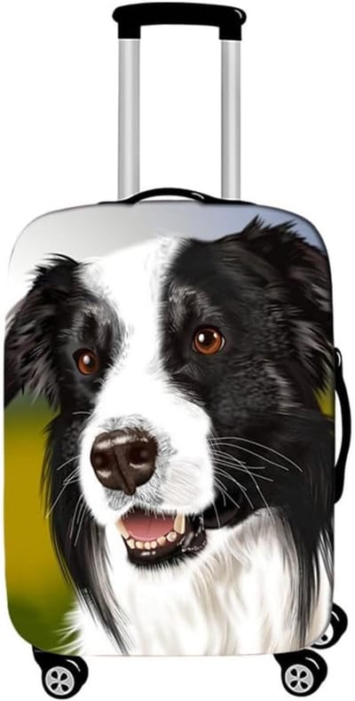 Koffer Beschermhoes - Bagage Cover - Reis Bescherming - Elastisch Materiaal - 19-32 Inch - Grote Hond Print