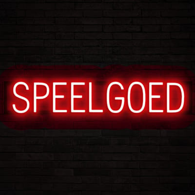 SPEELGOED - Lichtreclame Neon LED bord verlicht | SpellBrite | 85,7 x 16 cm | 6 Dimstanden & 8 Lichtanimaties | Reclamebord neon verlichting