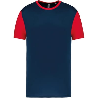 Tweekleurig herenshirt jersey met korte mouwen 'Proact' Navy/Red - L