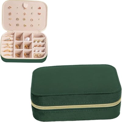 Elegante fluwelen sieradenbox voor vrouwen en meisjes, praktische organizer voor ringen, oorbellen en kettingen, ideaal voor reizen en opslag