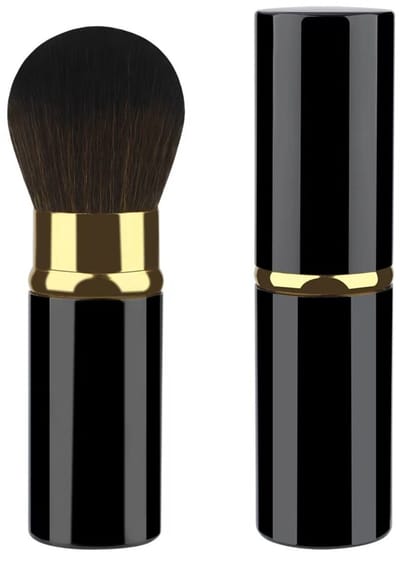 Intrekbare make-upkwast - Intrekbare kwast voor highlighter, blush, bronzer en geperste poeder - Mystery Black