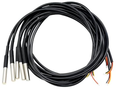 Waterdichte digitale temperatuursensor 5 stuks met 2 m kabel - Compatibel met Arduino en Raspberry Pi