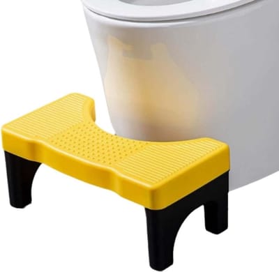 Toiletvoetsteun - Badkamerkruk - Verbeterde Houding - Antislip Ontwerp - 40 x 21 x 17 cm - Geel Zwart