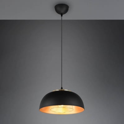 Reality Leuchten Punch hanglamp zwart/goud 1-lamp Ø 35 cm