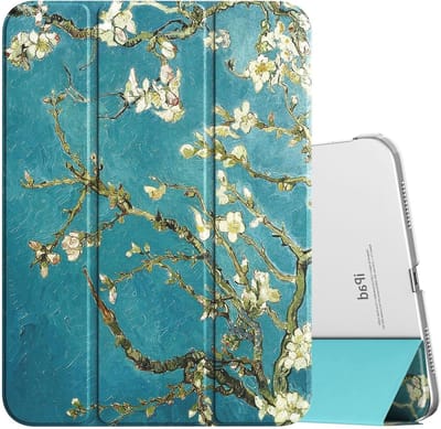 Slimme Hoes voor iPad 11 Inch (A16) en 10.9 Inch - Dunne Stand Cover met Harde Achterkant, Ondersteuning voor Touch ID, Auto Wake/Sleep, Apricot Blossom