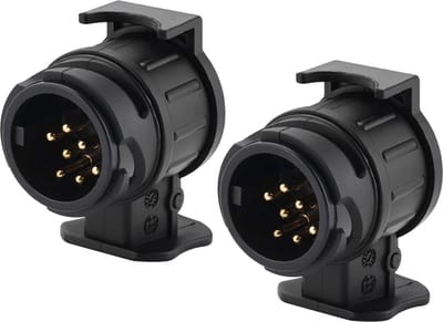 Aanhanger verloopstekker - 2 Stuks - Universele stekker - adapter verloop - 13 naar 7 polig - aanhangerstekkers - Auto / Caravan trekhaak verloop - Zwart - Aanhanger Stekker Verloop - 12V