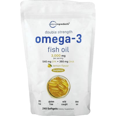 Micro Ingredients, Omega-3 Visolie, Citroen, 240 Softgels (1.000 mg per softgel)