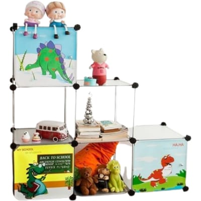SoBuy Opbergkast voor Kinderen - 6 boxen - Zelf aanpasbaar - 114 x 114 x 38 cm - Kleurrijk