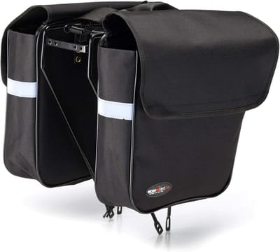 Fiets Fietstas - Zijtas Bagage - Fietsen Onderweg - Klittenbandsluiting - 28 x 14 x 36 cm - Zwart