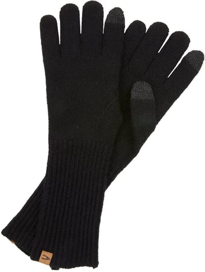 camel active Kasjmieren handschoenen met ribstructuur - Maat womenswear-OS - Zwart