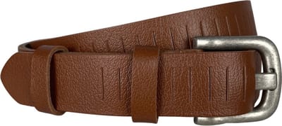 Broekriem - Cognac - 3 cm Breed - 110 cm (Taille maat tot 90 cm) - Leer - Gaatjes - Riem - Werkriem - Sleuven