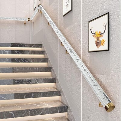 Trapleuning - Steunreling Huis - Veilig Traplopen - Transparant Acryl - Diverse Lengtes - Transparant