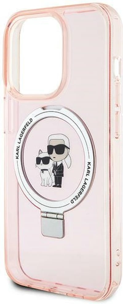 Karl Lagerfeld KLHMP15LHMRSKCP iPhone 15 Pro 6.1" pink/pink hardcase Ring Stand Karl&Choupette MagSafe