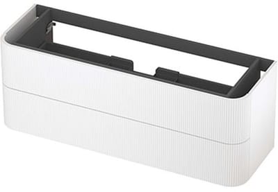INK - Afgeronde Onderkast Gelakt 2 Laden Softclose met Gefreesd Front Tbv Grepen - 1400x450x520 Mm - Mat Wit