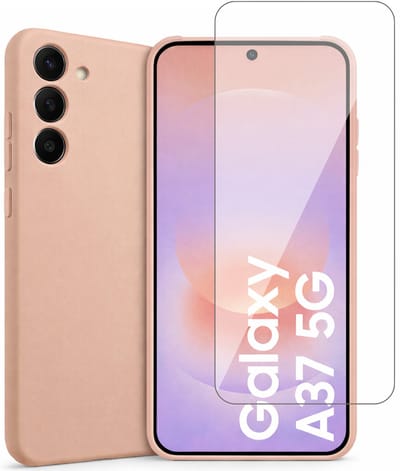 Hoesje geschikt voor Samsung Galaxy A37 – MatteShield Back Cover – Roze – Met Screenprotector Glas