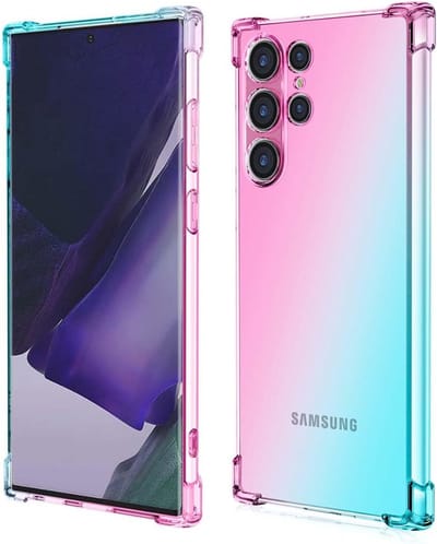 Geschikt voor Samsung Galaxy S24 Ultra - Schokbestending - Siliconen Bumper Hoesje - Roze / Groen