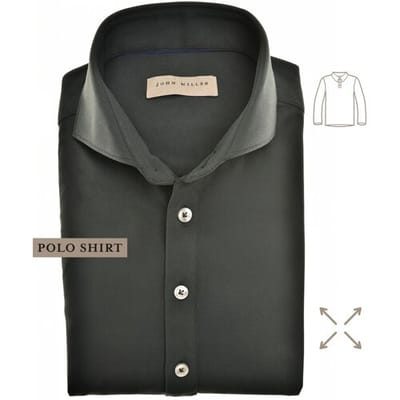 John Miller Slim-Fit Hyperstretch Long Sleeve Poloshirt Donker Groen / male