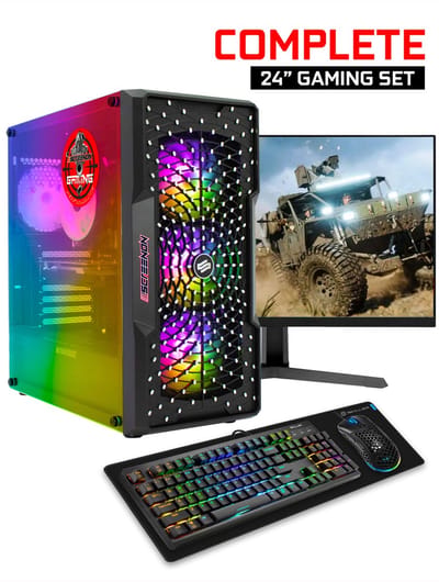ScreenON - Gaming Set - X54196 - V1 (GamePC.X54196  + 24 Inch Monitor + Toetsenbord + Muis)